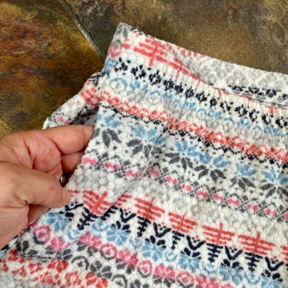 Cuddl Duds Honeycomb Fleece Pajama Top & Pajama Joggers Set Cream Fairisle PXL - Picture 11 of 12